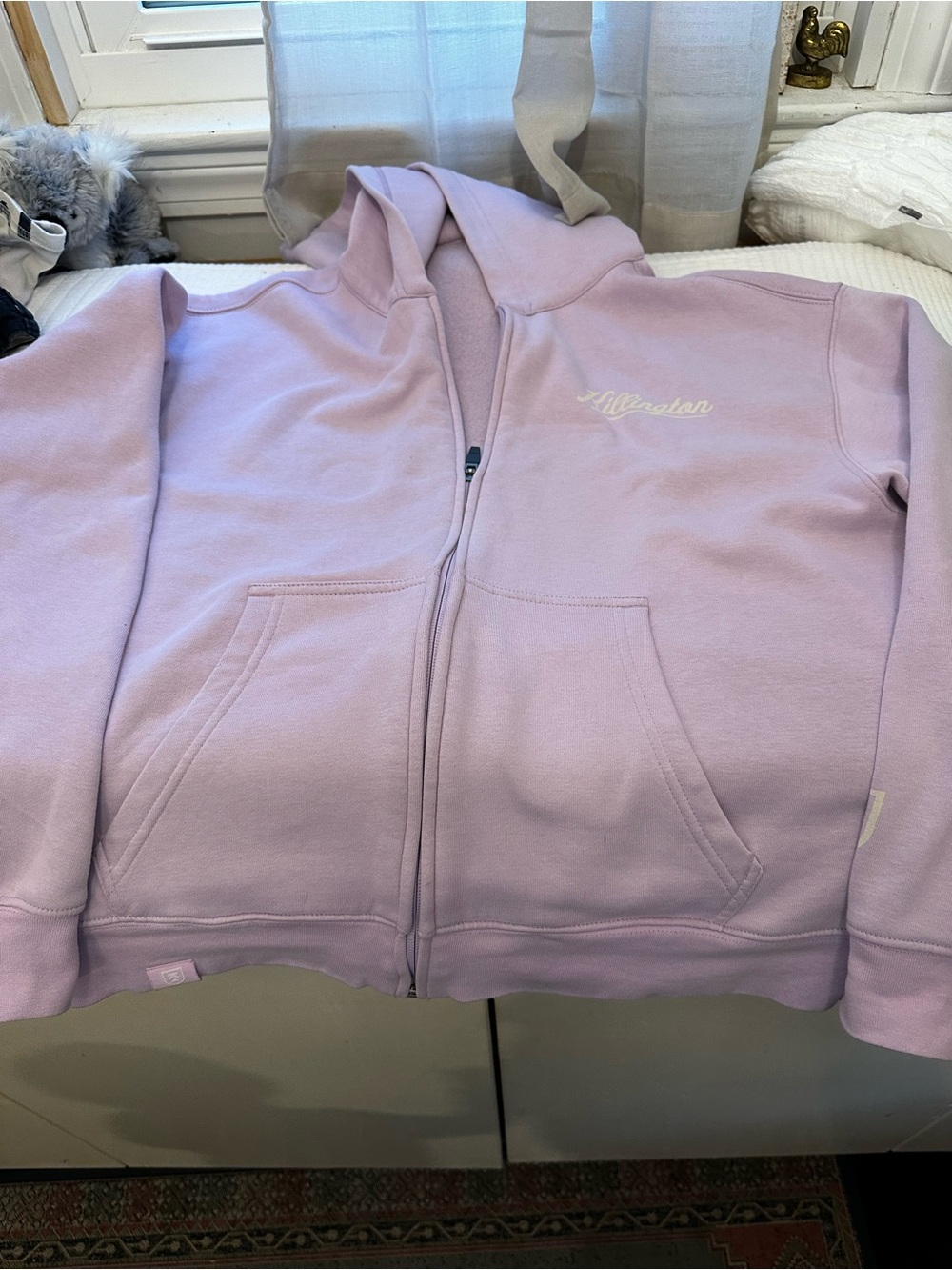 Lavender Zip-Up Hoodie with Script Logo